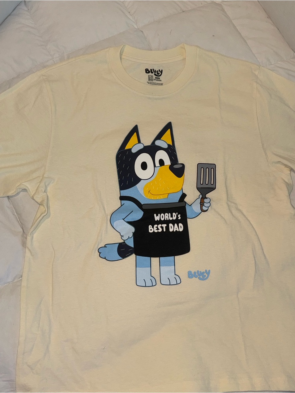 Size L Bluey ‘World's Best Dad' Graphic Men’s T-Shirt